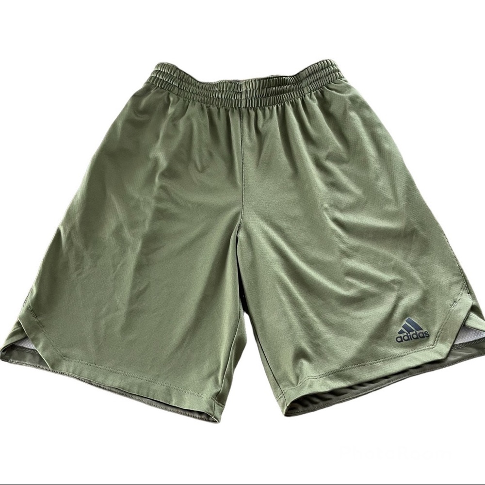 Adidas Climalite Men’s Athletic Shorts Olive Green Black Small